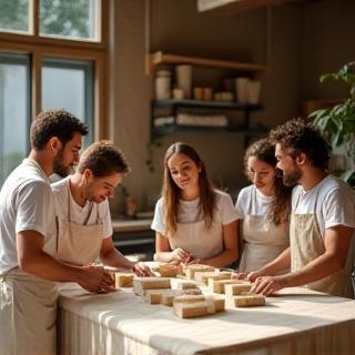 Equipo de artesanos de jabones en Madrid